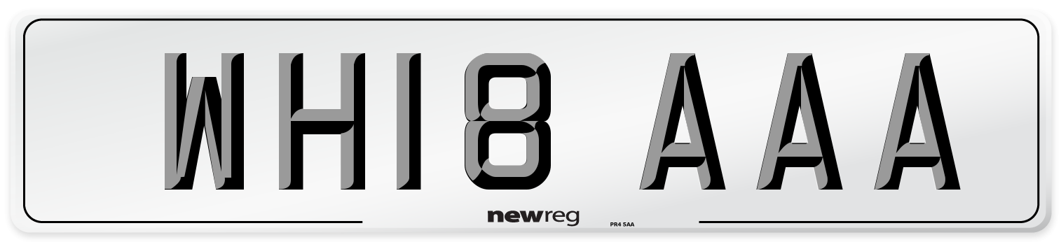 WH18 AAA Number Plate from New Reg